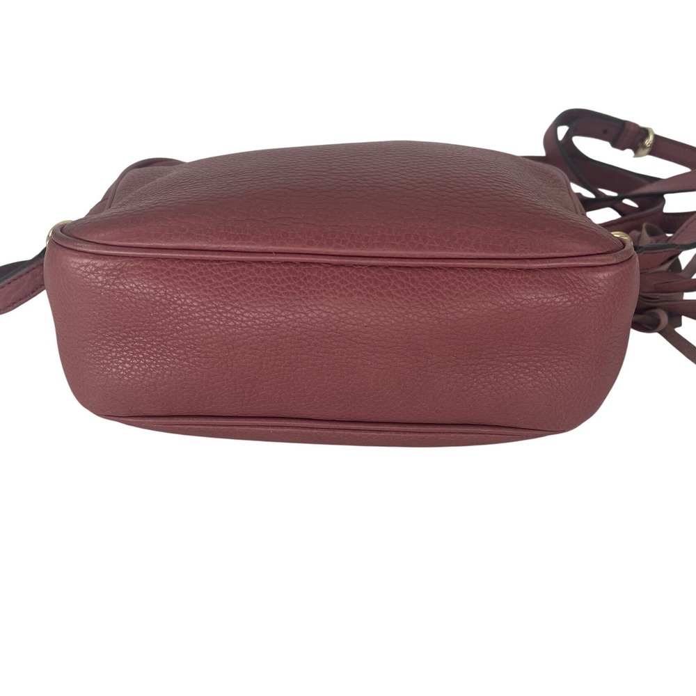 Gucci Soho Disco Crossbody Bag Pink Pebbled Leather Tassel Shoulder Bag - Picture 14 of 16